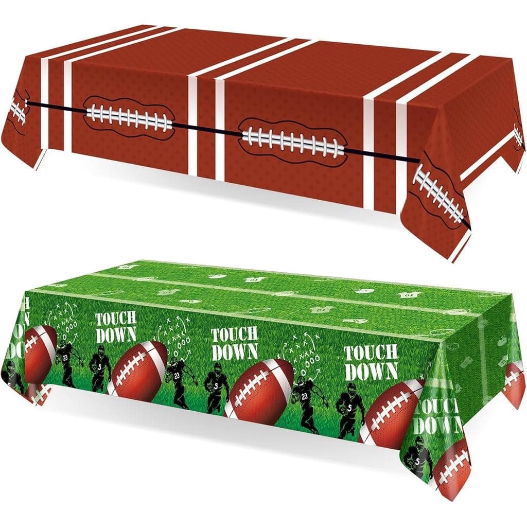 Preboun 2 Pacotes de Decorações para Festas, Toalhas de Mesa Descartáveis de Plástico para Eventos Esportivos, Capa de M