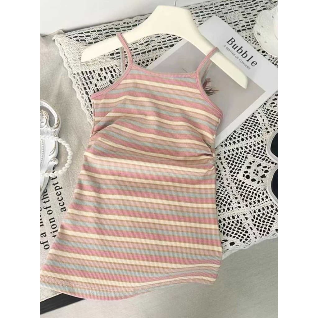 Bebê menina verão versão coreana estilingue vestido 2026 novo estilo menina moda magro-ajuste verão colete saia curta