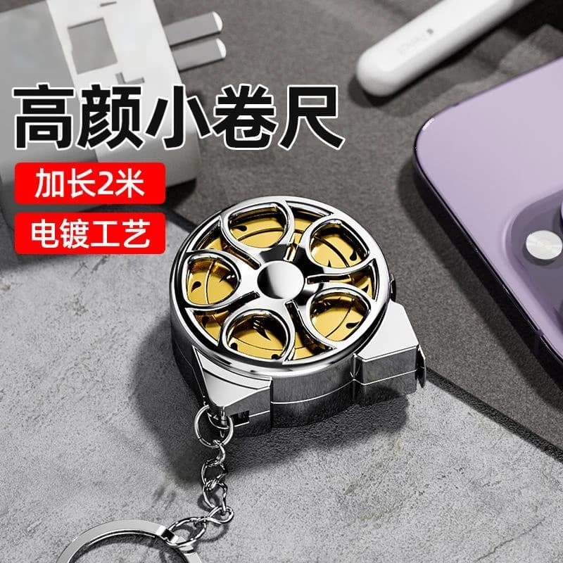 Mini fita métrica portátil, à prova d'água, resistente a choques, pequena fita métrica, chaveiro doméstico, portátil, ré