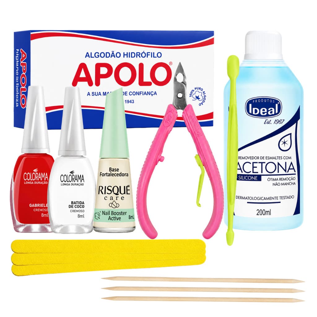 Kit Completo para Unhas: 2 Esmaltes Colorama + Base e outros