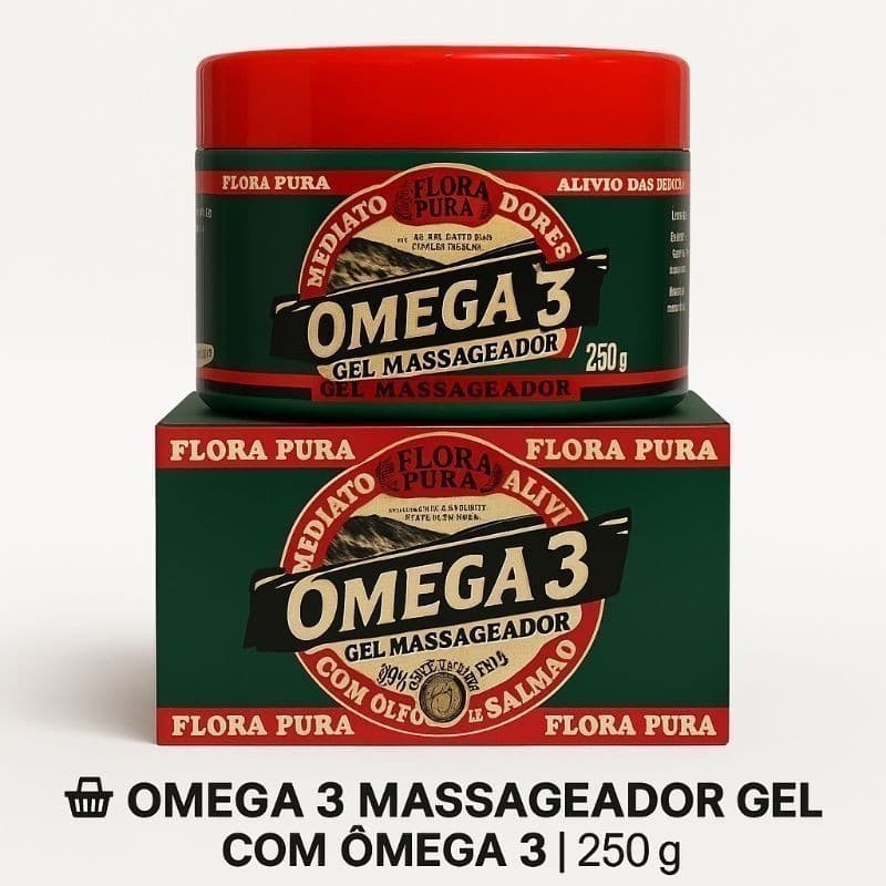 Gel Para Massagem Ômega 3 250g | Flora Pura – Alívio e Relaxamento Muscular