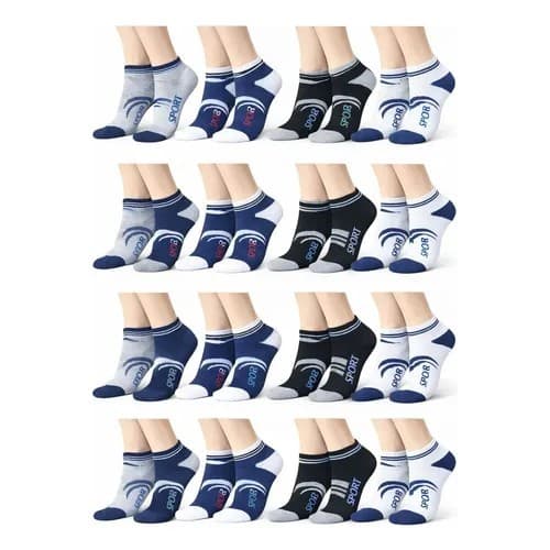 Kit 12 Pares De Meias Esportivas Juvenil Soquete 31 A 35 Sortidas 31 Ao 35