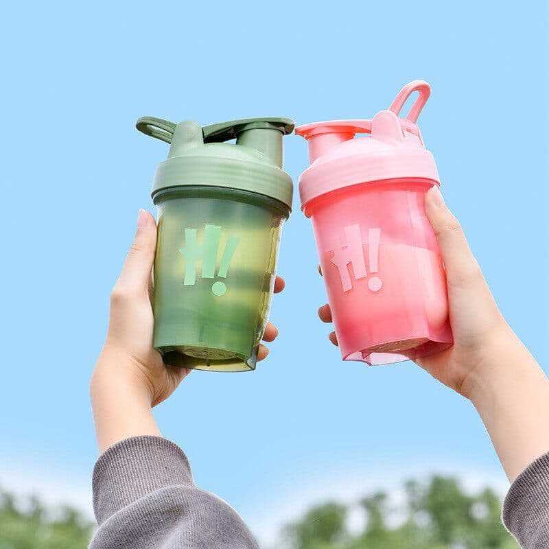 Copo agitador de plástico criativo portátil selado à prova de vazamento proteína em pó shaker copo esportes Fitness prot