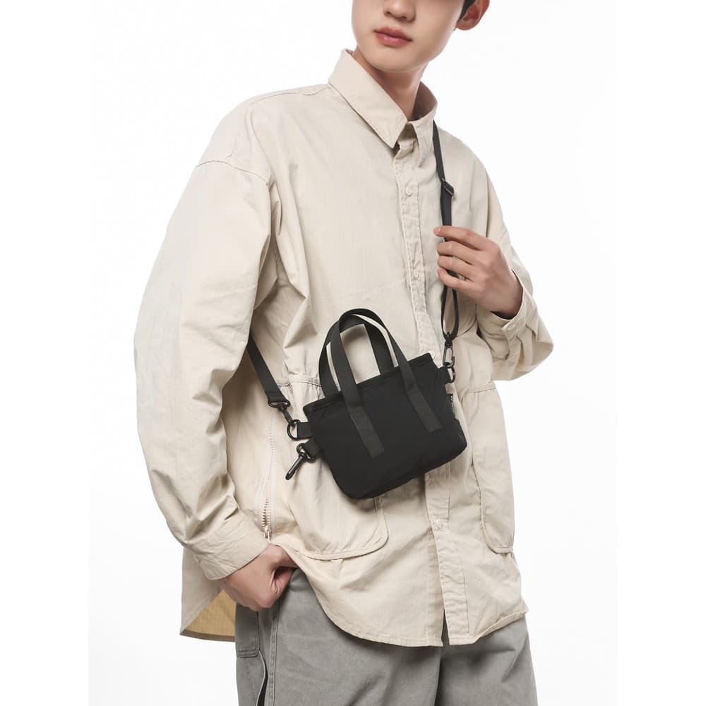 Ins Street Wear saco do mensageiro dos homens japonês Casual Mini bolsa de ombro cor sólida simples moda sacola feminino