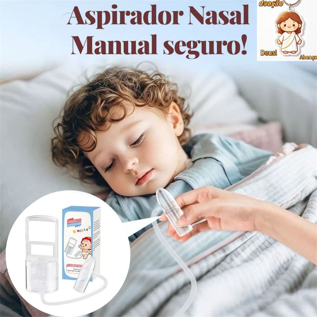 Aspirador Nasal Manual Bebê - Sução a Vácuo para Vias Aéreas Livres（Dar chaveiro）