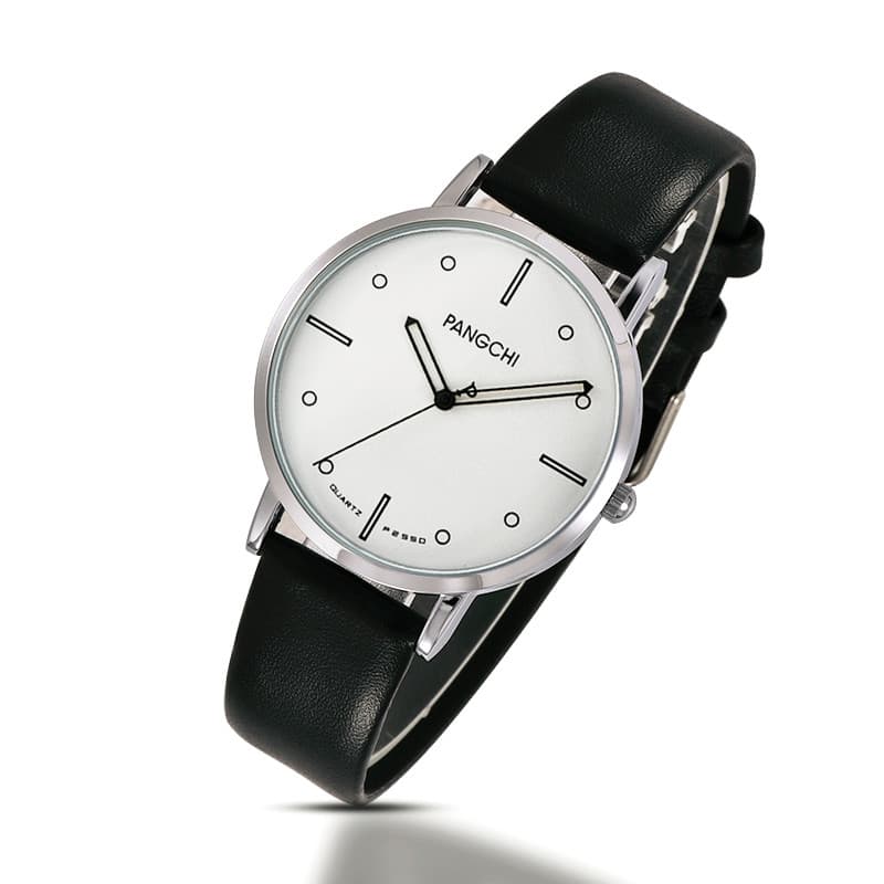 Pengzhi importado 2035 movimento de quartzo relógio masculino simples Casual casal relógio pulseira de couro macio estud
