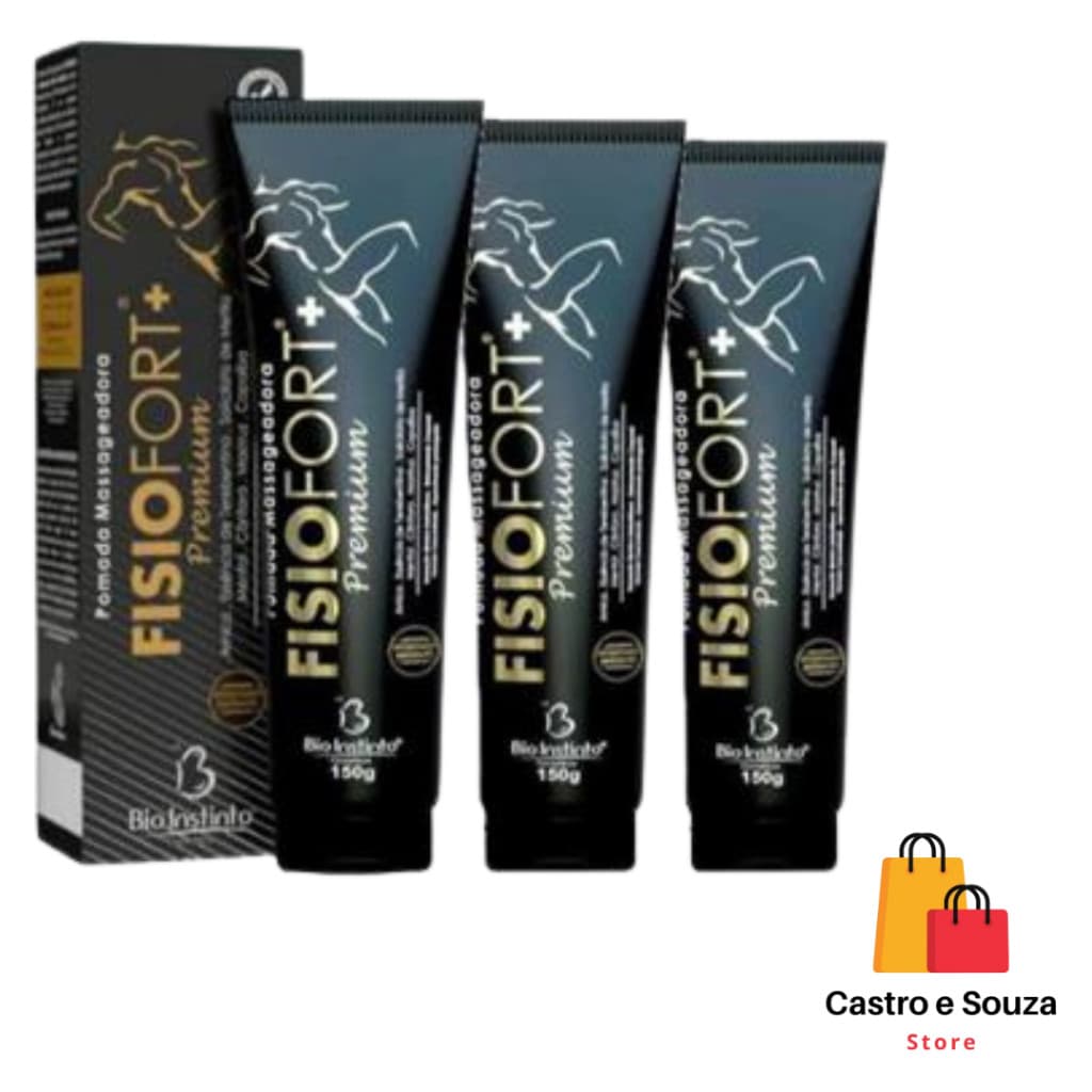 Kit 3 Pomada Fisiofort Premium 150g Bio Instinto.  Alívio Muscular - Pomada Massageadora