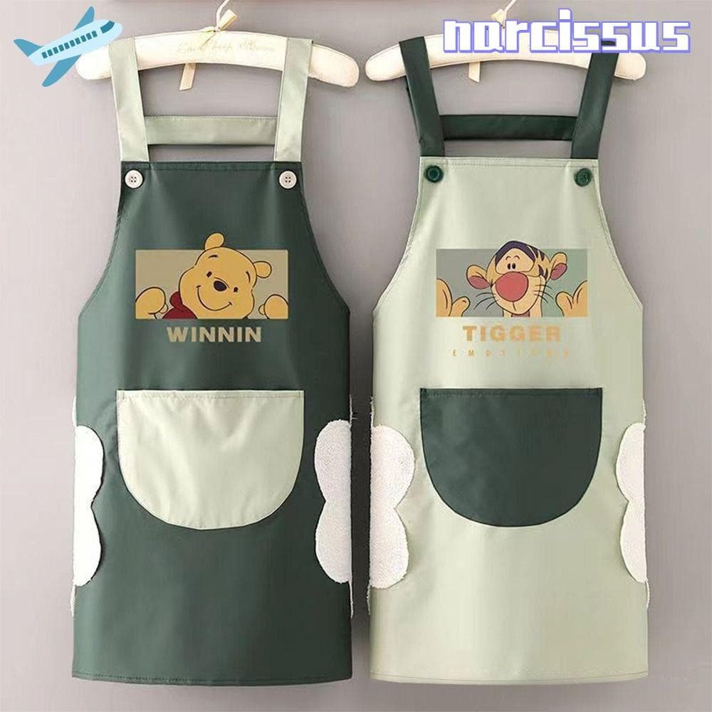 Avental Antiincrustante NARCISSUS , Impermeável Resistente À Abrasão Do Urso Pooh Dos Desenhos Animados , Com Toalha De