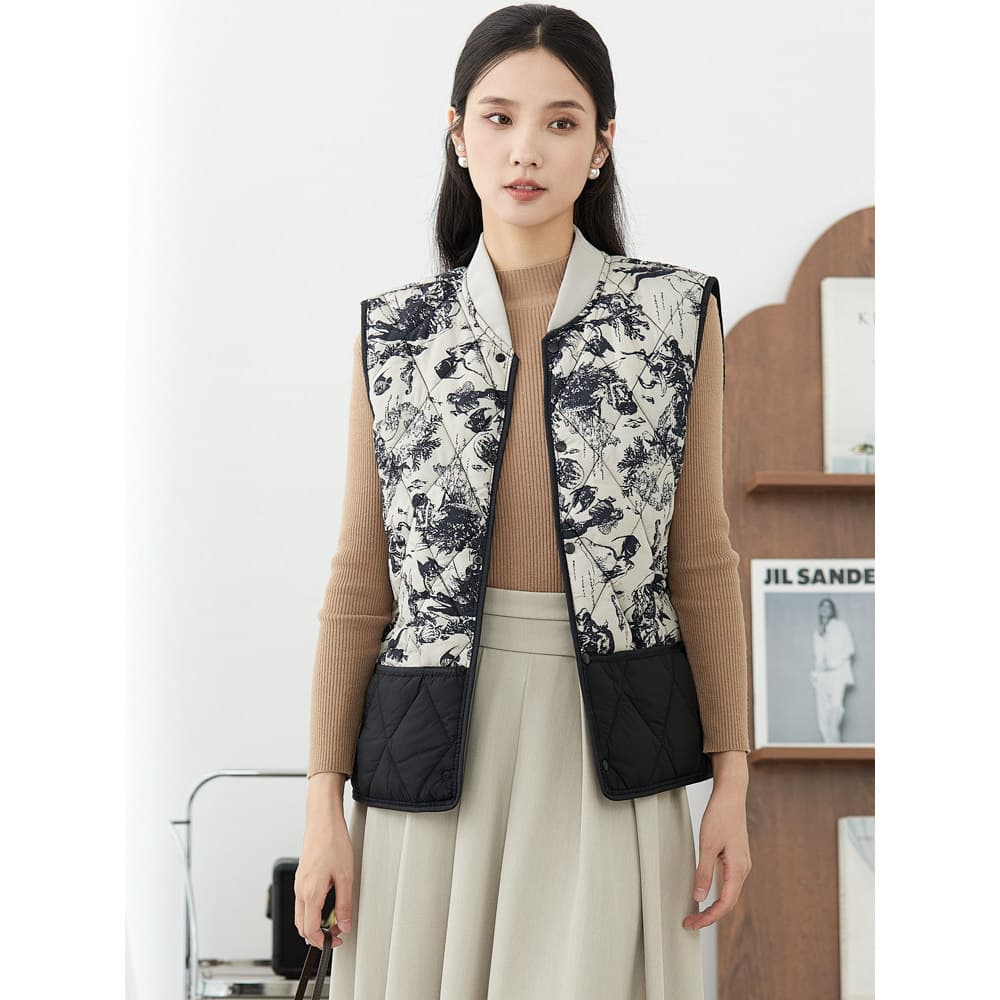 Para baixo colete de algodão feminino curto outono inverno forro colete térmico Bottoming roupa interior estilo chinês c