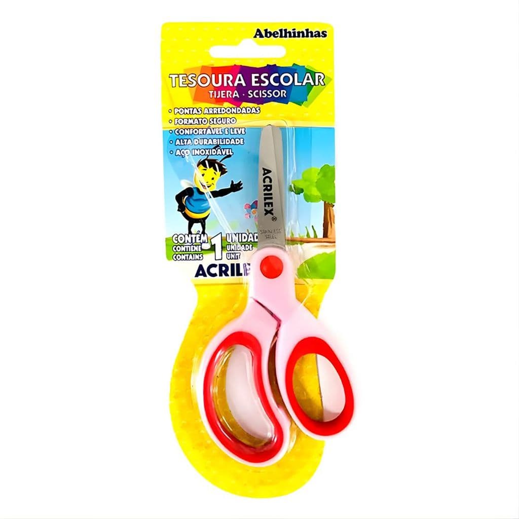 Tesoura Escolar Bicolor - Acrilex