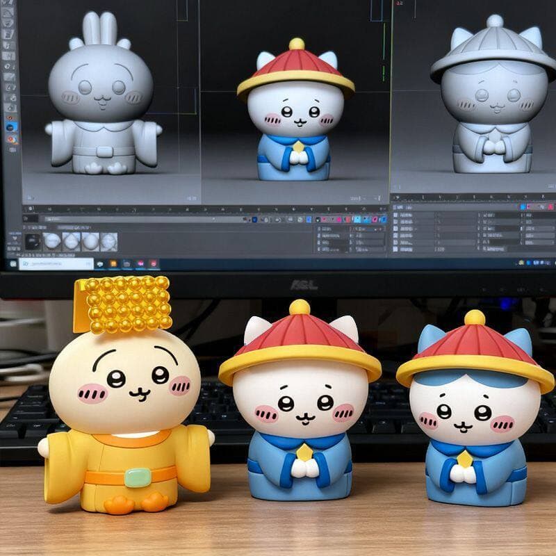 Criativo Uzachi imperador chiikawa ornamentos de mesa chiikawa boneca escritório estabilizador emocional
