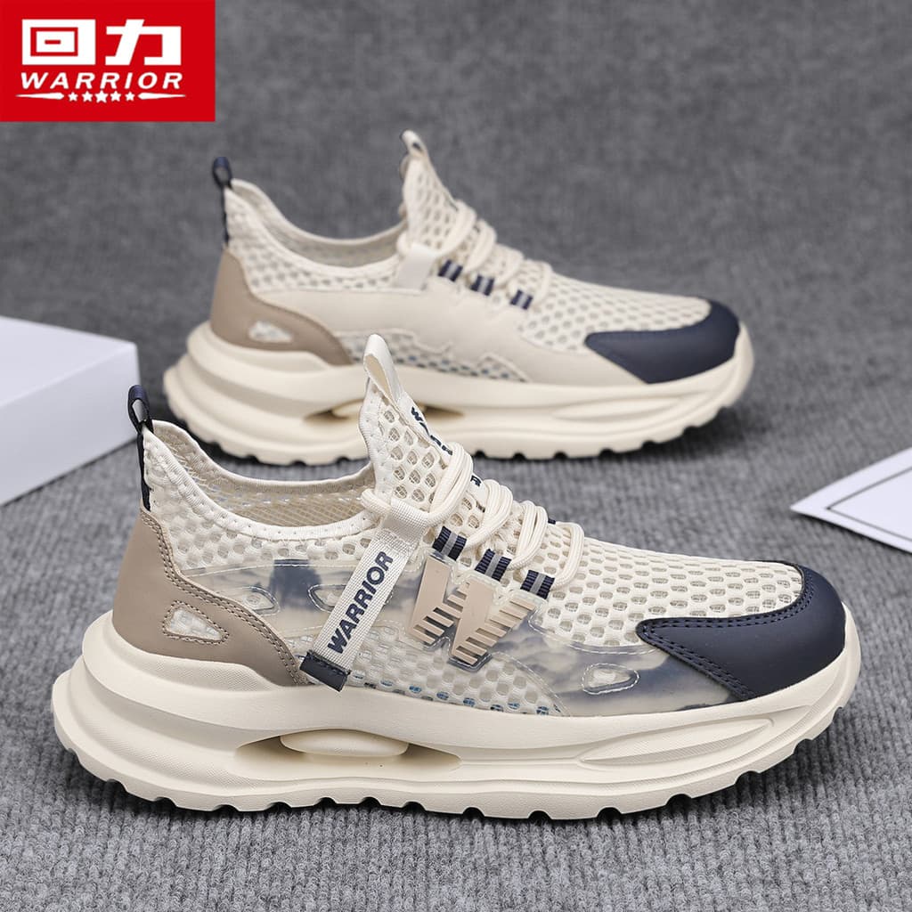 Puxar para trás sapatos masculinos 2026 novo estilo verão respirável malha oca esportes sapatos casuais de sola grossa l