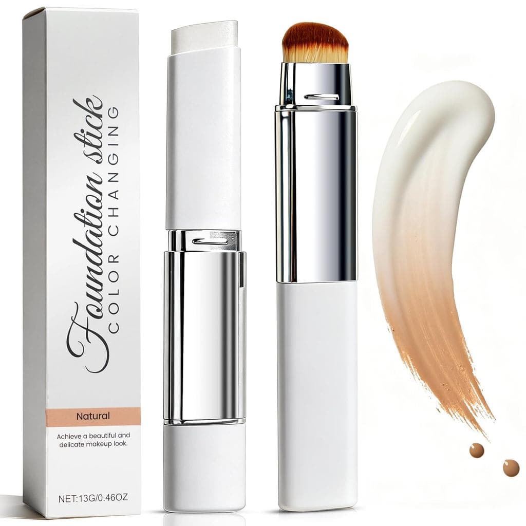Upgrade 2 em 1 Blanc Cover Cream Stick V - Bastão de Base que Muda de Cor com Volufiline - Base Hidratante e Corretivo,