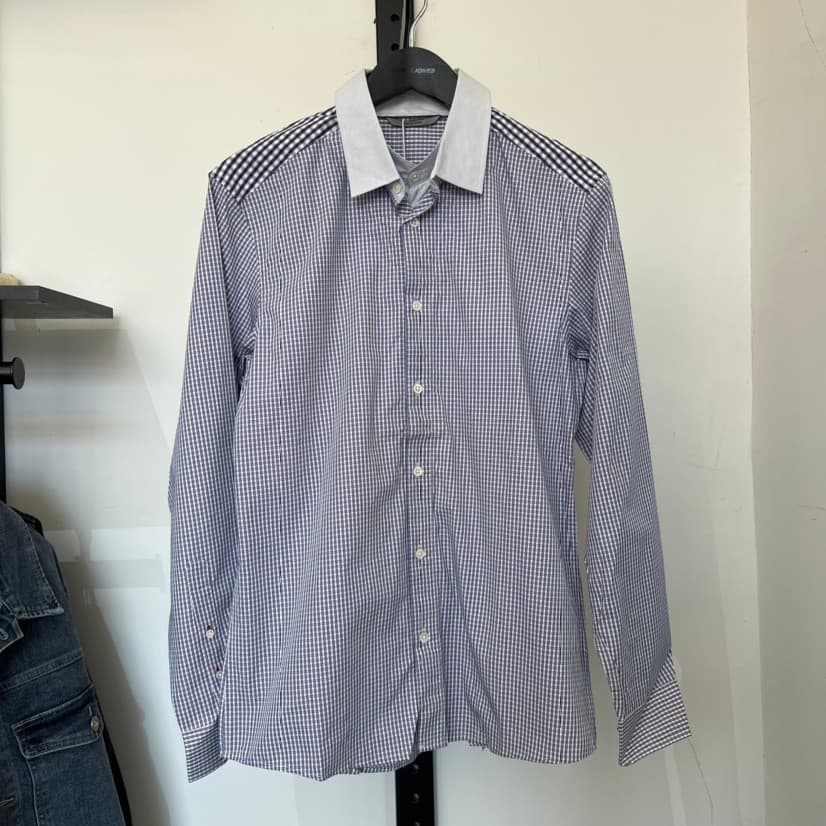 JJ corte etiqueta camisa de lapela masculina manga longa primavera outono estilo britânico moda juventude intelectual Co