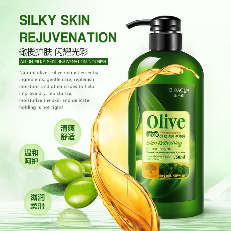 750ml gel De Banho Para Lavagem Corporal Olive Anti-Coceira Refrescante