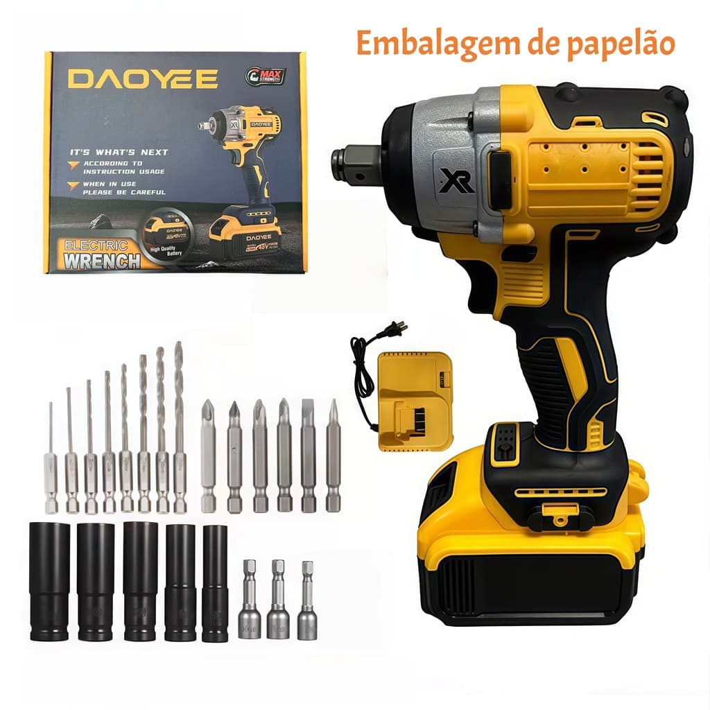 Furadeira e Chave De Impacto 10 Núcleos 4000mAh 48v 1 Bateria