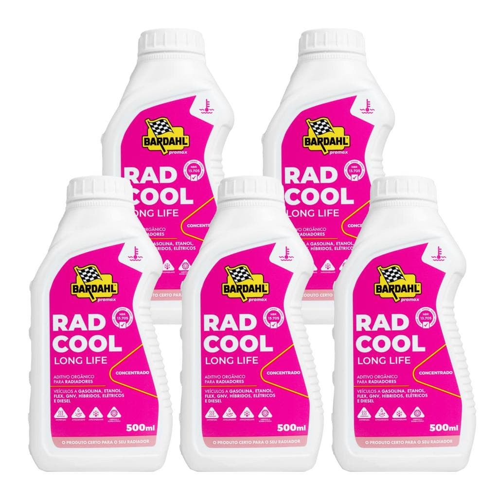 Aditivo Radiador Bardahl Rad Cool Long Life 500ml Kit 5 Un.