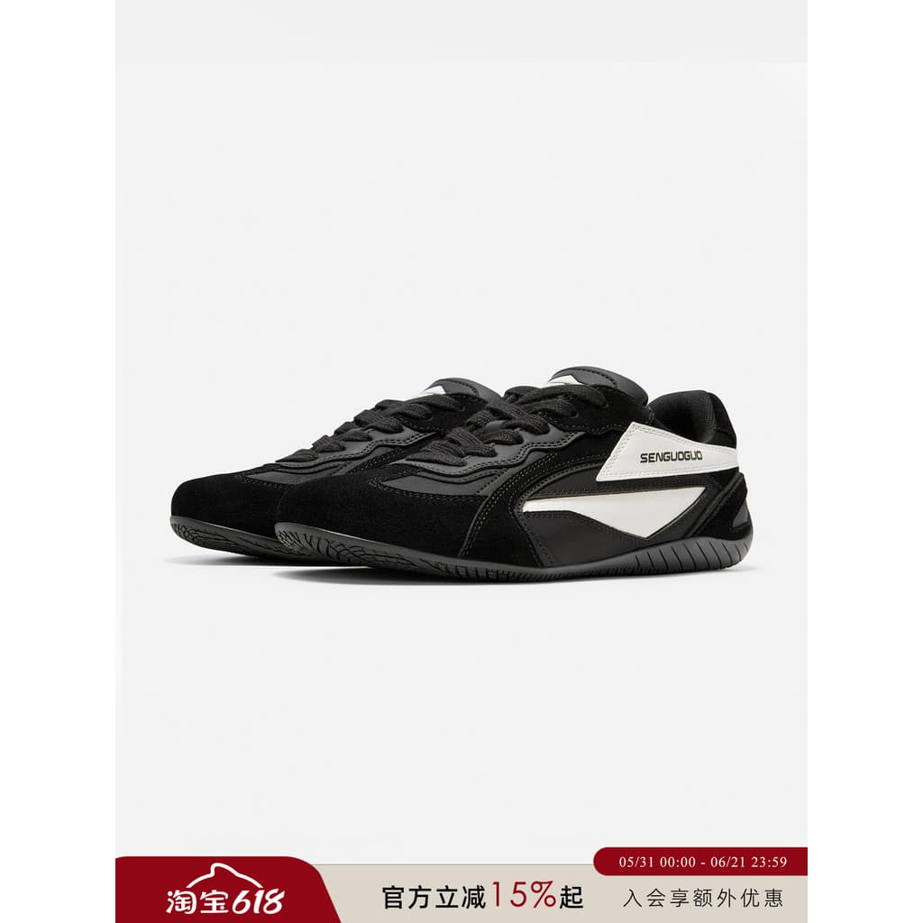 Senguoguo tênis de corrida/preto sapatos de treinamento alemão feminino 2026 primavera novo Retro esportes casal sapatos