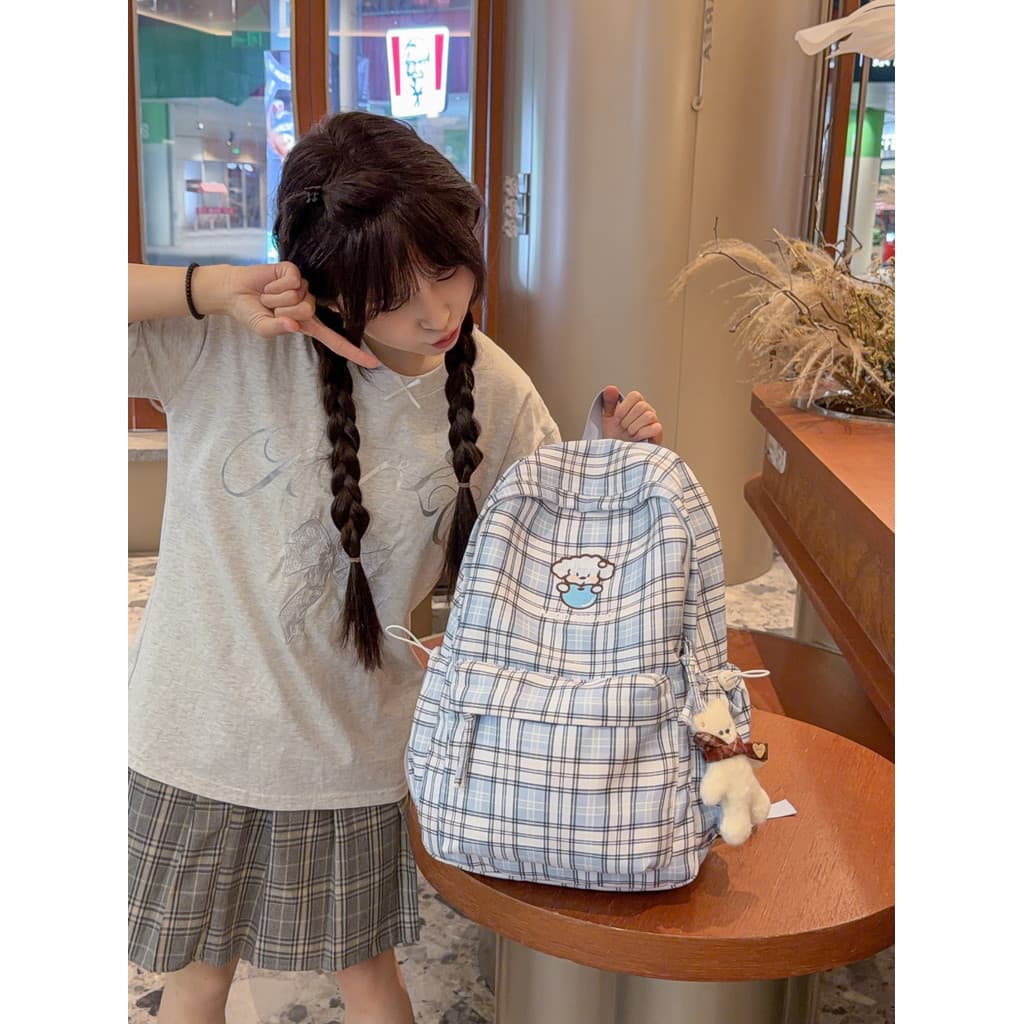 P xadrez mochila feminina estudante mochila grande capacidade de alto valor All-Match júnior estudante do ensino médio m