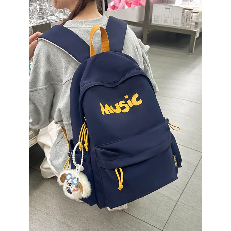 Carta impressão mochila unissex grande capacidade Casual computador mochila viagem simples All-Match estudante saco de e
