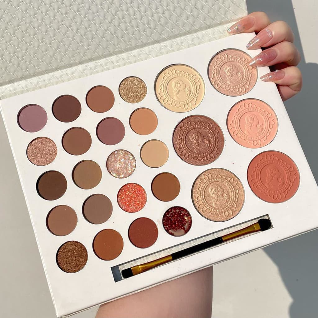 Xinjiang frete grátis entrega Wushi cardamomo idade 26 cores paleta de sombras destaque Blush perolado fosco Glitter som