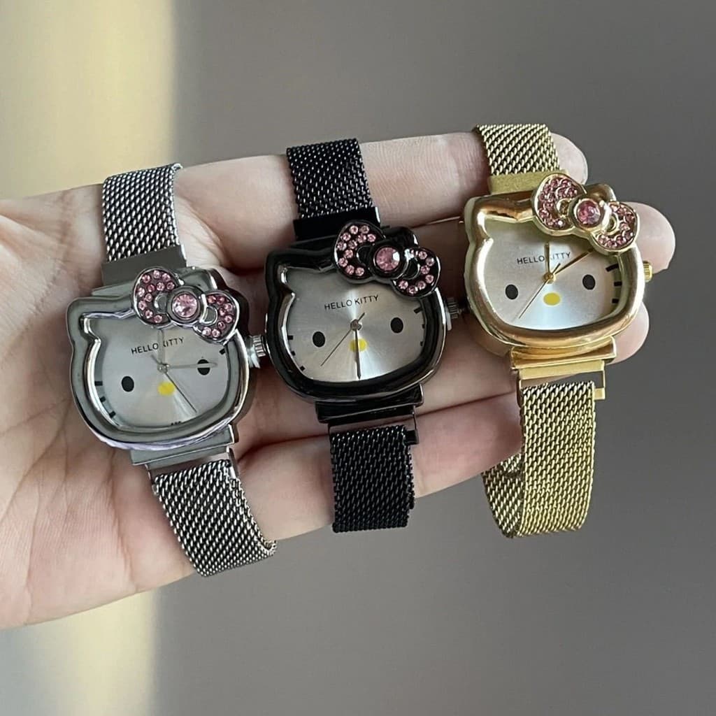 Xinjiang armazém Hellokitty relógio feminino nicho luz luxo ins estudante de alto valor bonito relógio de pulso menina c