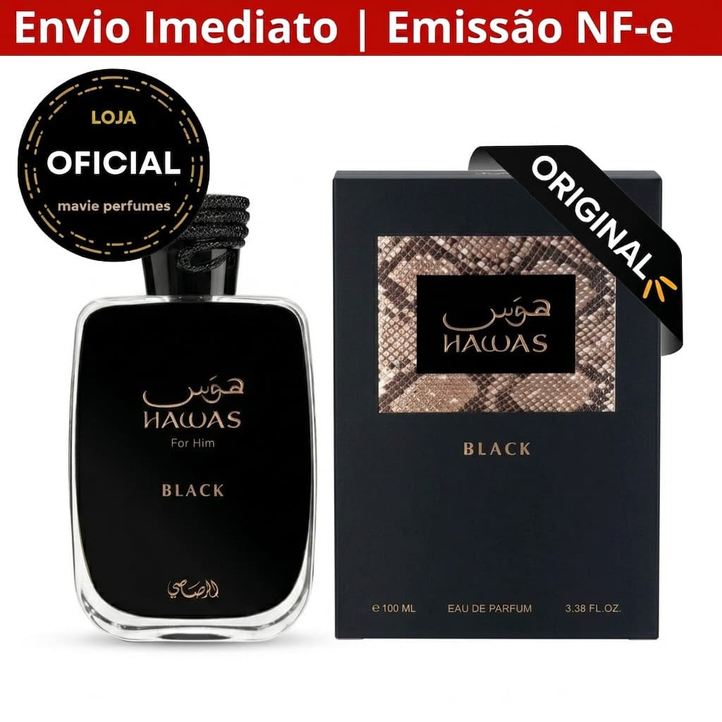 ⚡Frete Grátis Rasasi Hawas Black For Him EDP 100ML Perfume Importado Longa Fixação 100%Original