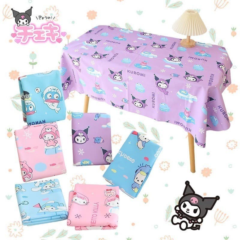 137x183cm Sanrio Kuromi Decorações Para Festas De Aniversário Toalhas De Mesa Gotas De Fundo Baby Shower Kids Girls Part