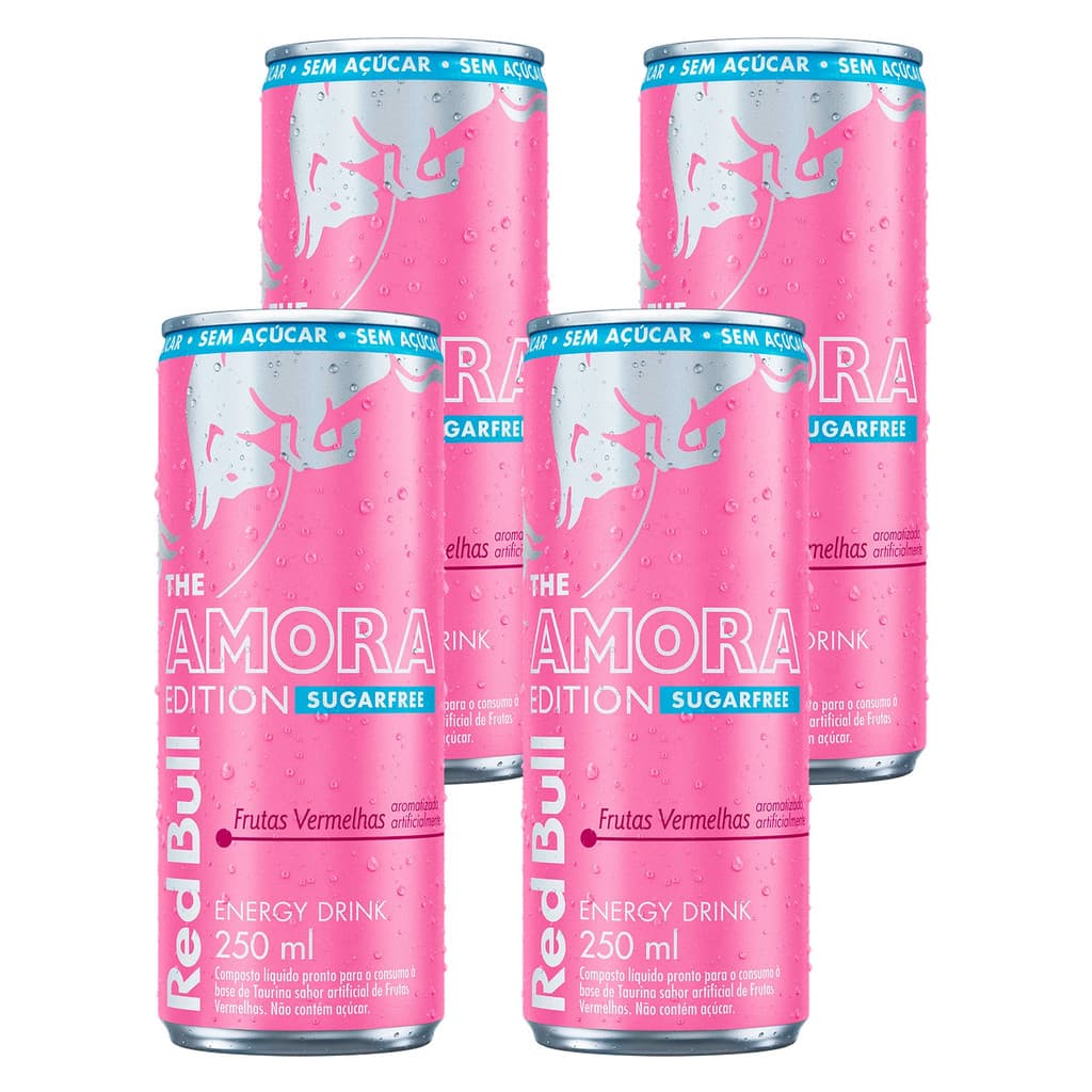Energético Red Bull Frutas Vermelhas Sem Açucar 250ml 4un