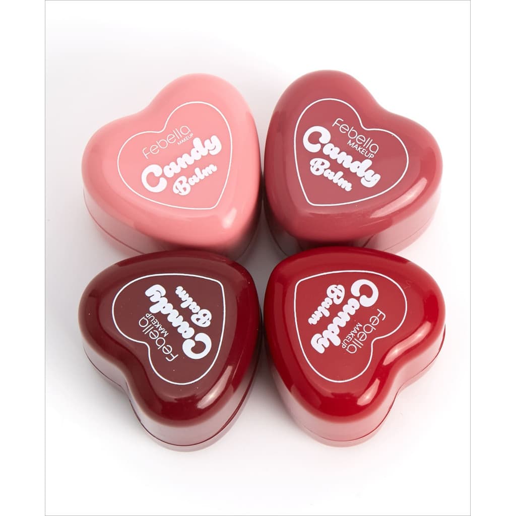 LIP BALM HIDRATANTE CANDY BALM EMBALAGEM DE CORAÇÃO 4 CORES – FEBELLA MAKEUP