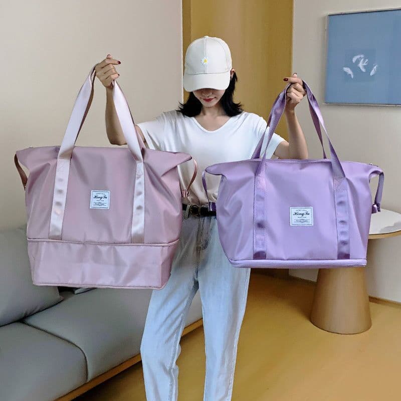 Bolsa de viagem extensível feminina de curta distância portátil Super grande capacidade bolsa de ginástica dobrável espe