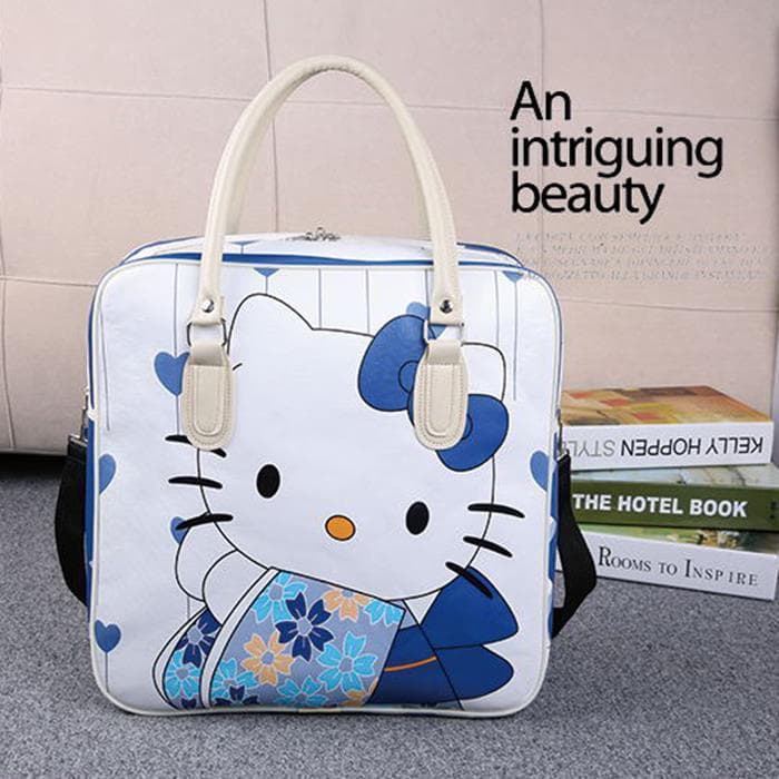 Couro multicolorido leve dos desenhos animados grande capacidade bonito mochila saco de bagagem de mão saco de viagem de