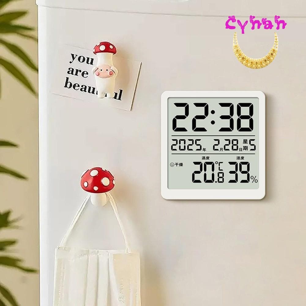 Relógio Digital CYNAN , Temporizador De Alarme De Cozinha LED Preto E Branco , De Parede Com Display De Temperatura