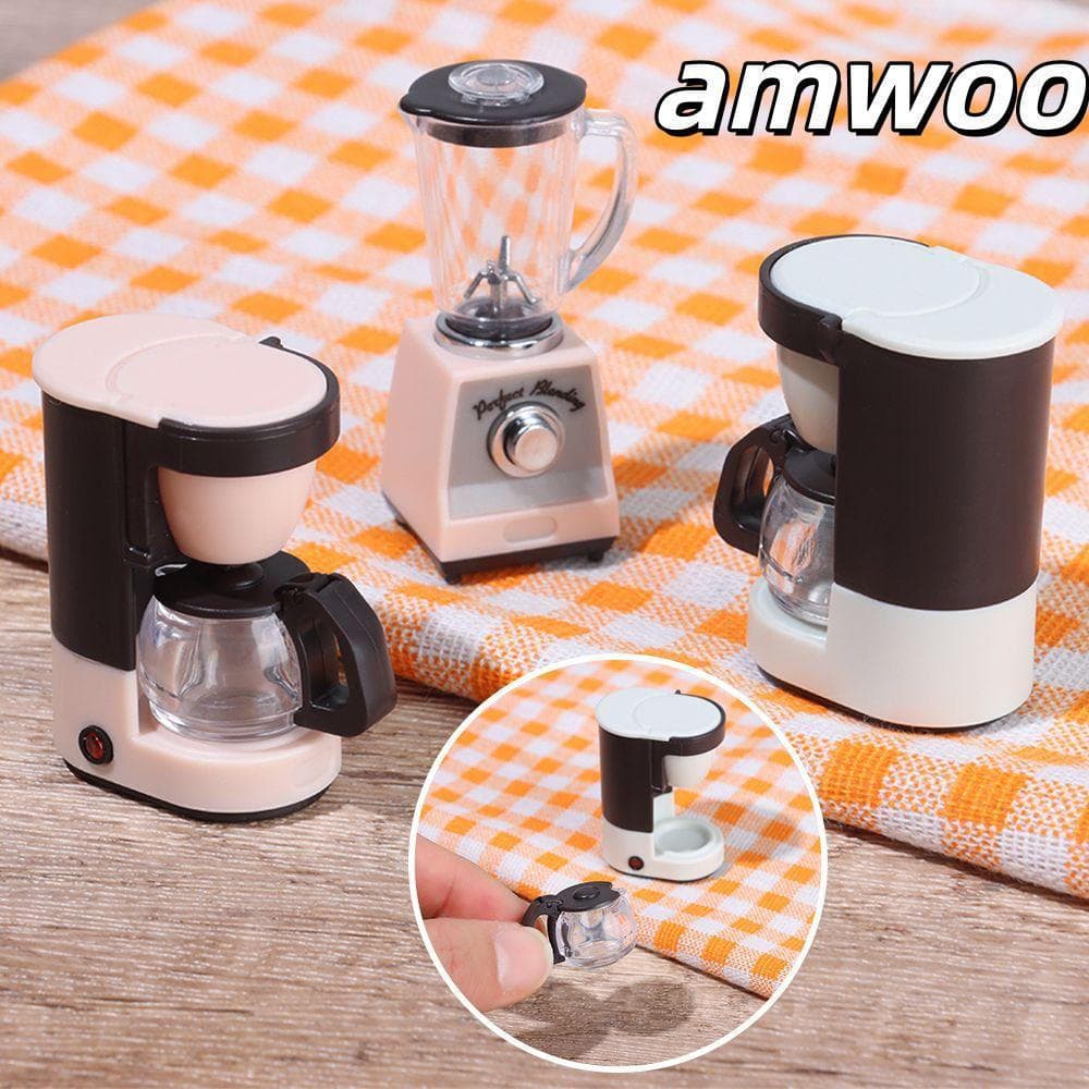 AMWOO 1 : 12 Casa De Bonecas Cafeteira Extrator De Suco Display Boneca Acessórios Em Miniatura