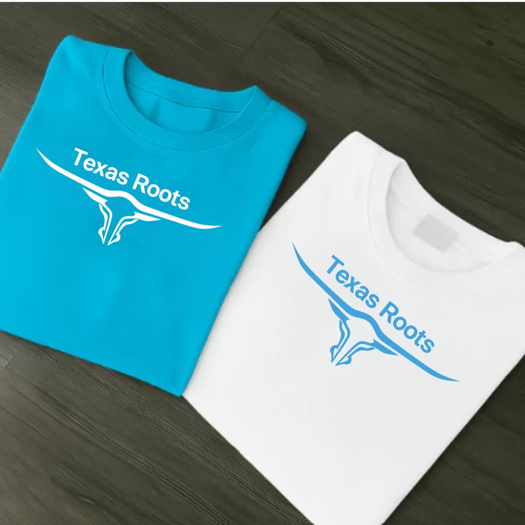 Kit 2 Camisetas Masculinas 100% Algodão Confortável Estampada Texas Roots Manga Curta Gola Redonda Dia a Dia Unissex