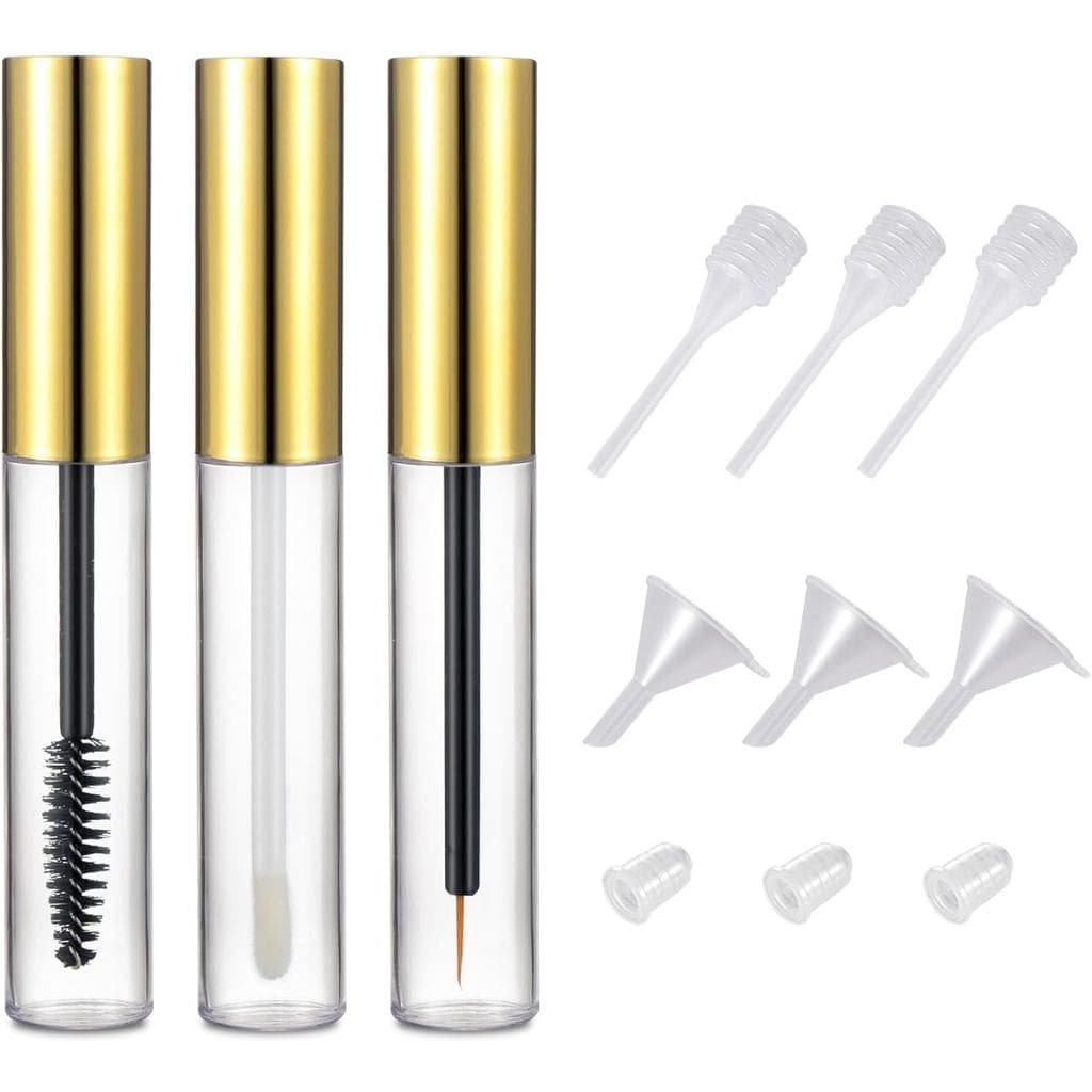Tubo de Máscara Vazio Ideal Swan 10ml, Frasco para Creme Delineador, Frasco para Brilho Labial com 3 Peças de Funil e In