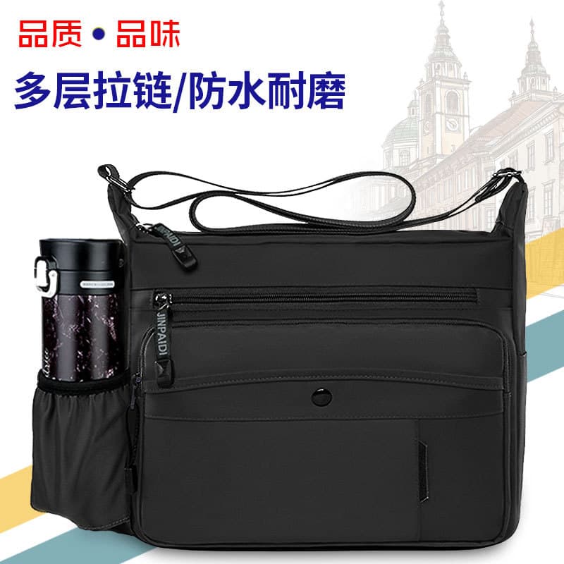 Bolsa mensageiro masculina, mochila de ombro, versão coreana, Casual, à prova d'água, bolsa de pano Oxford, bolsa de via