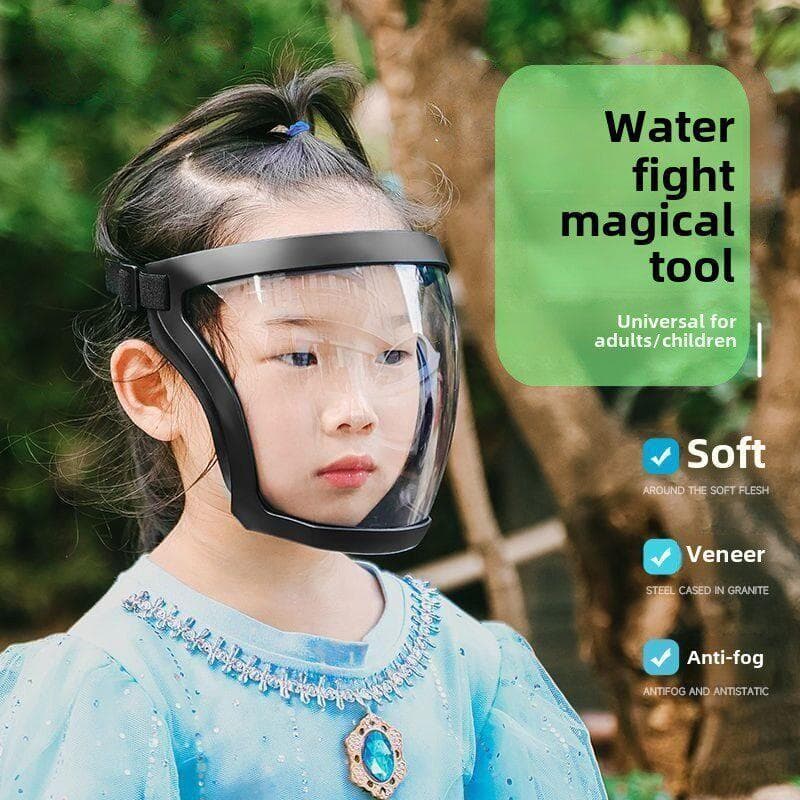 Óculos de combate à água máscara impermeável para crianças, proteção facial completa, equipamento repelente de água, der