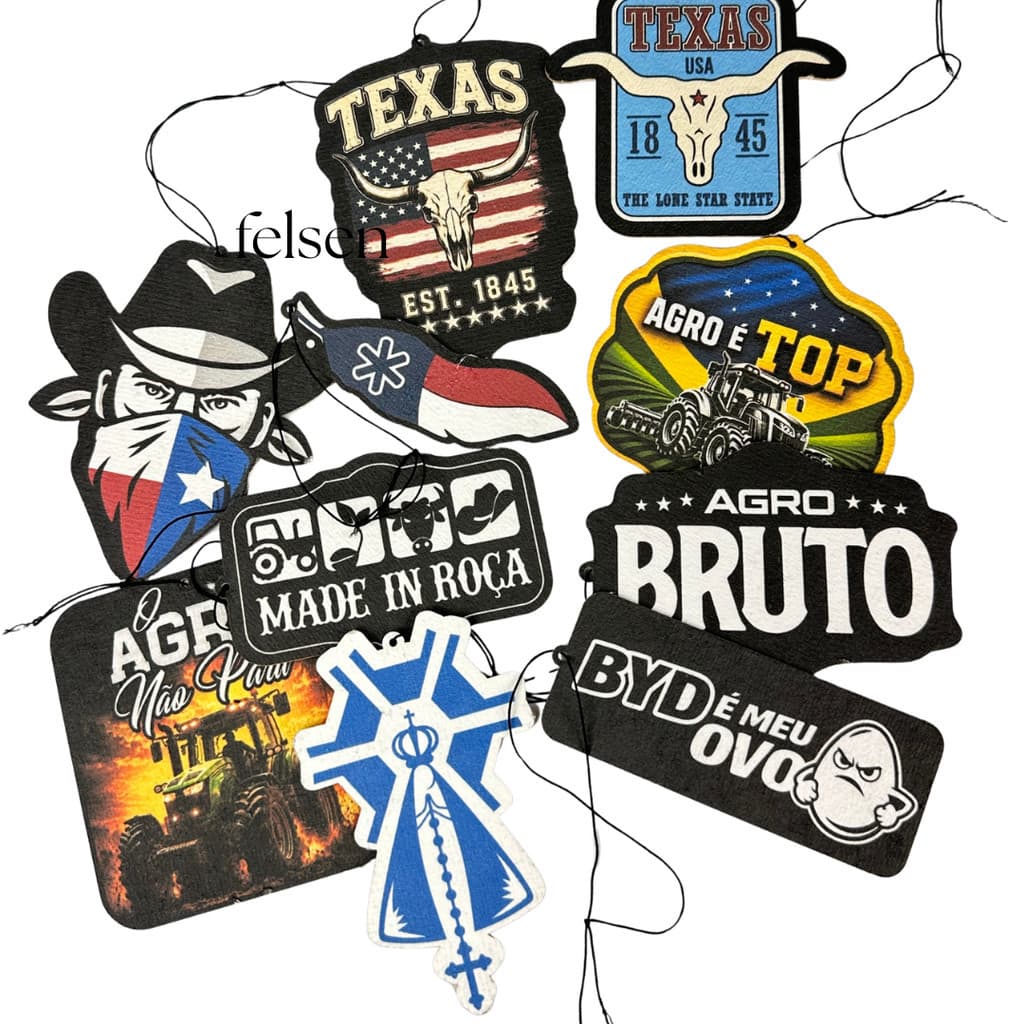 Aromatizante Automotivo Country  5 OU 10 Agro Retrovisor Cheirinho de Carro Personalizado