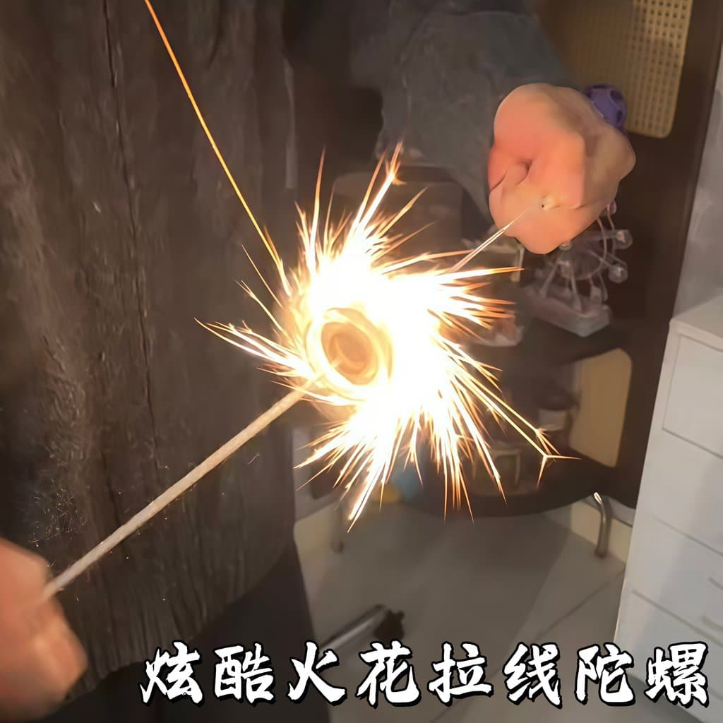 Giratório faísca superior legal puxar fio luz elétrica roda quente brinquedo criativo diversão descompressão relâmpago F