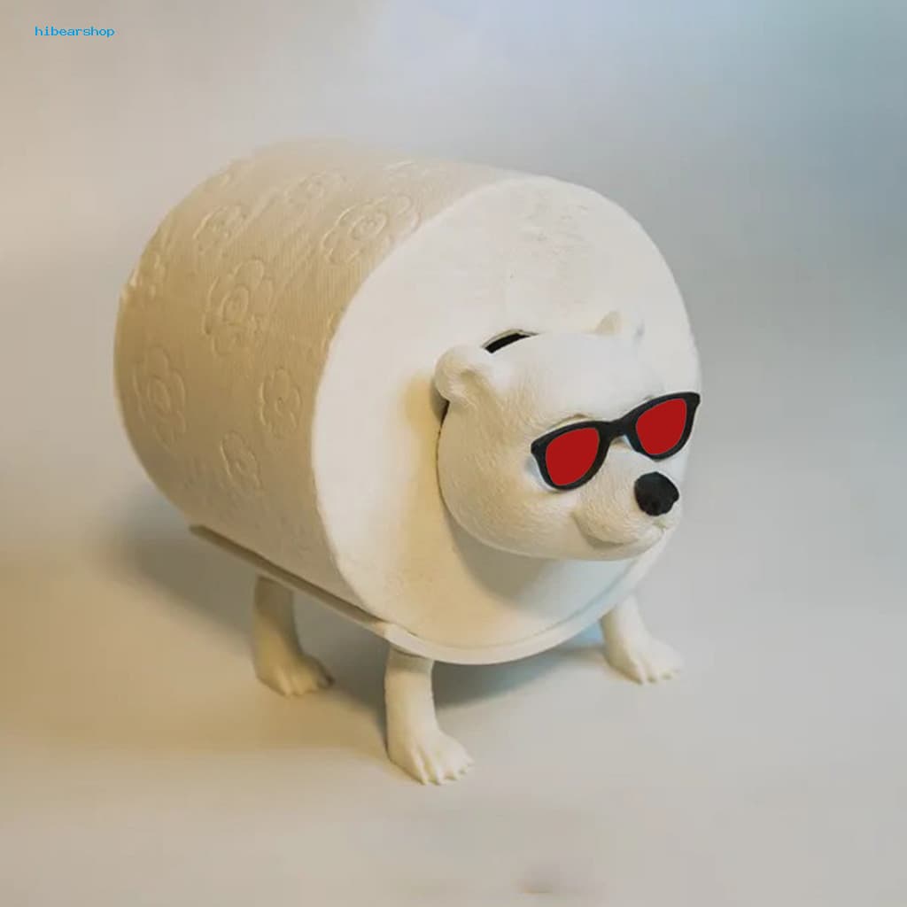 Toilet Paper Rack Tissue Holder Adorable Polar Bear Handcrafted Bathroom Decor Set for Southeast Asian Homes