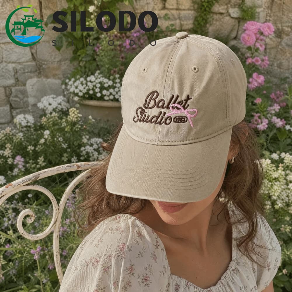 Boné De Beisebol SILODO Com Gravata Borboleta , Leve De Algodão Pico , Chapéu De Cor Sólida Letras Bordadas Respiráveis