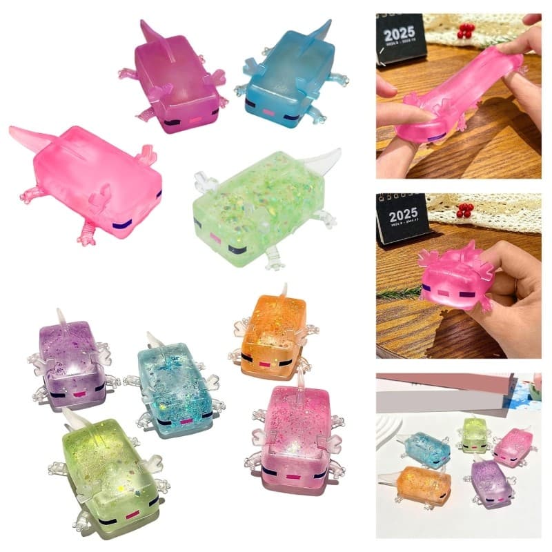 Conheça Axolotl Brinquedo De Alívio Do Estresse Fácil Transportar Animal Dos Desenhos Animados Recuperar Lentamente E De
