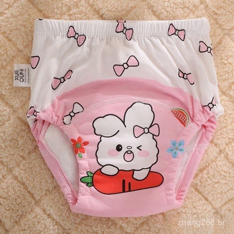Calças de algodão para treinamento de bebês, fraldas respiráveis, roupas íntimas reutilizáveis QHM4