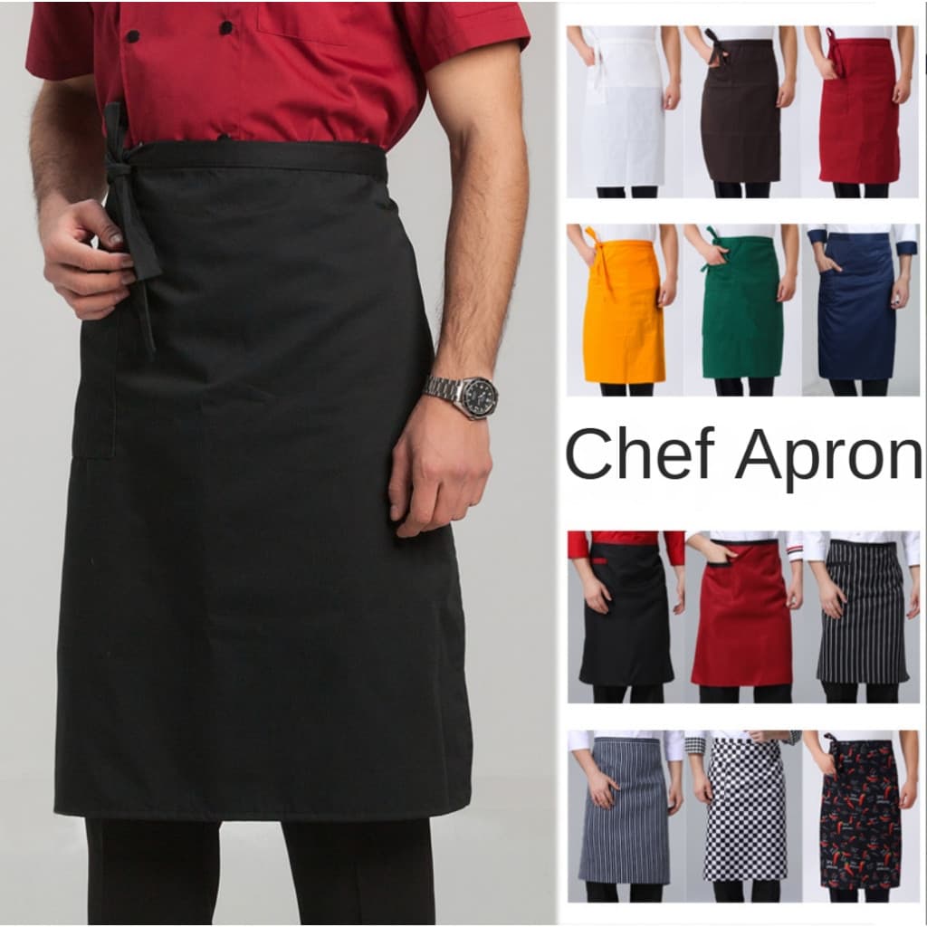 Pronto Estoque Avental De Meio chef Restaurante Padeiro Trabalho Antiincrustante Pode Ser Personalizado Com Logotipo Uni