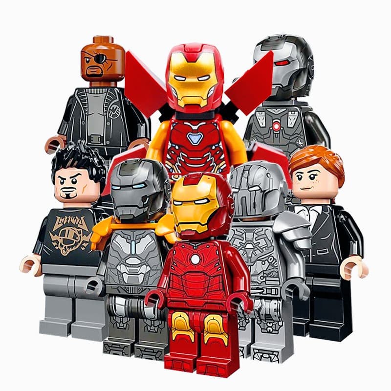 Super Heróis Tony Stark Pimenta Ferro Armadura MK3 Chicote Homem Personagem Montar Bloco De Construção Brinquedo Plástic