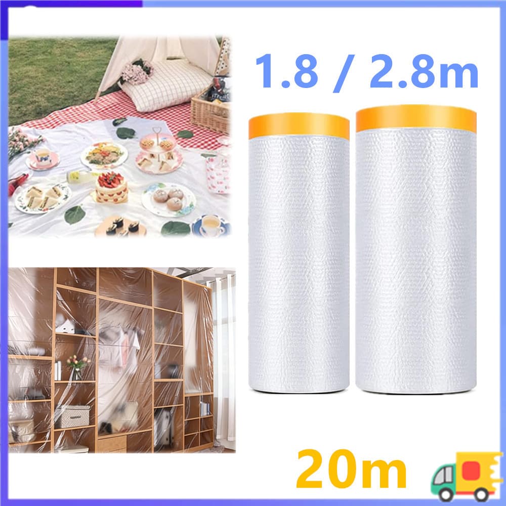 Fita de papel adesiva de 20m, folha de pintor descartável para pintura, móveis/sofá/proteção de piso