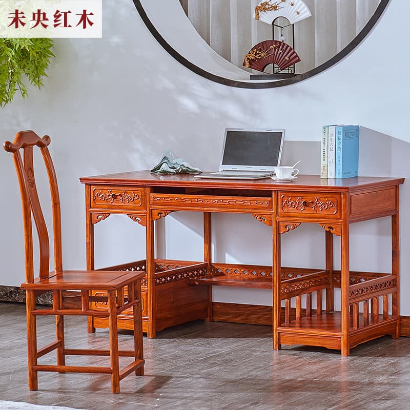 Mesa de mogno africano jacarandá escrita computador mesa ouriço vermelho sândalo mesa de estudo de madeira maciça novo e