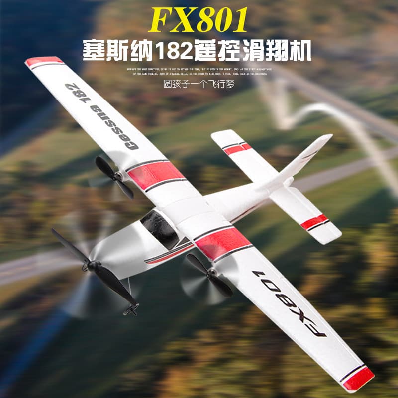 FX801 Planador de controle remoto Sethna 182 Conjunto de avião de espuma de asa fixa Brinquedo modelo de avião infantil