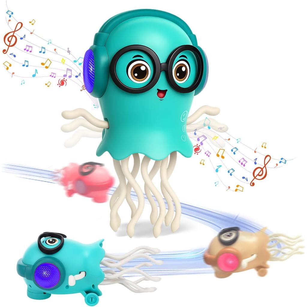 Brinquedo de Água-Viva Dançante Elétrico Vodolo Magic com Luz LED e Música, Brinquedo Divertido para Bebês com Direção A
